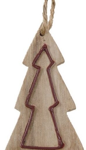 Ξύλινο Κρεμαστό Χριστουγεννιάτικο Στολίδι 5 x 9(h)cm