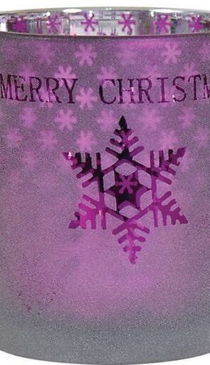 Γυάλινο Χριστουγεννιάτικο Κηροπήγιο 7 x 8(h)cm