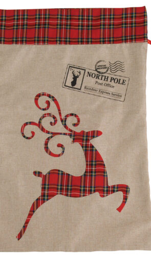 Πάνινος Χριστουγεννιάτικος Διακοσμητικός Σάκος 46 x 71(h)cm