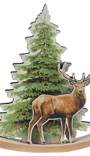 Ξύλινο Επιτραπέζιο Χριστουγεννιάτικο Στολίδι 2,5 x 15 x 16(h)cm