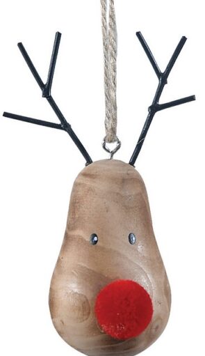 Ξύλινο Κρεμαστό Χριστουγεννιάτικο Στολίδι 4 x 6 x 9(h)cm