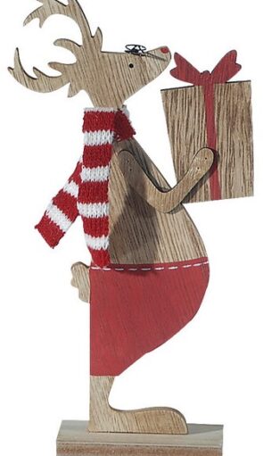 Ξύλινο Επιτραπέζιο Χριστουγεννιάτικο Διακοσμητικό 5 x 12 x 24(h)cm