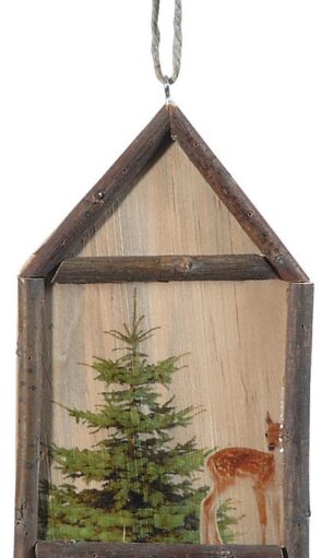 Ξύλινο Κρεμαστό Χριστουγεννιάτικο Στολίδι 1 x 8 x 13(h)cm