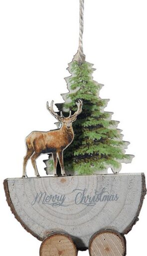 Ξύλινο Κρεμαστό Χριστουγεννιάτικο Στολίδι 2 x 8 x 12(h)cm