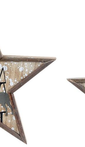 Ξύλινο Επιδαπέδιο Χριστουγεννιάτικο Αστέρι 2,5 x 19 x 19(h)cm