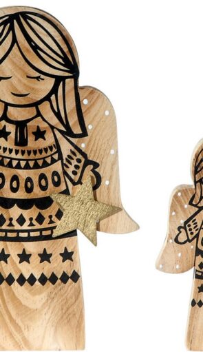 Ξύλινο Κρεμαστό Χριστουγεννιάτικο Στολίδι 2 x 10 x 15(h)cm