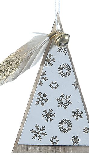 Ξύλινο Κρεμαστό Χριστουγεννιάτικο Στολίδι Δεντράκι 6 x 10(Η)cm