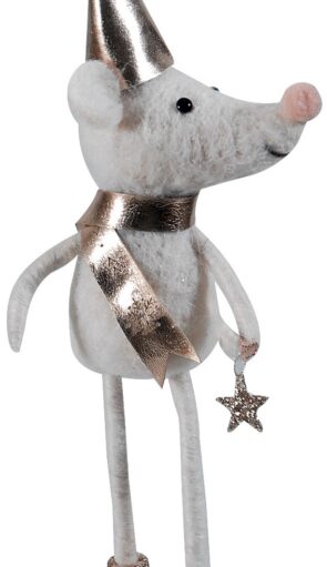 Λούτρινο Κρεμαστό Χριστουγεννιάτικο Στολίδι Ποντίκι 17cm