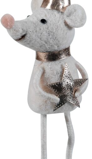 Λούτρινο Κρεμαστό Χριστουγεννιάτικο Στολίδι Ποντίκι 17cm