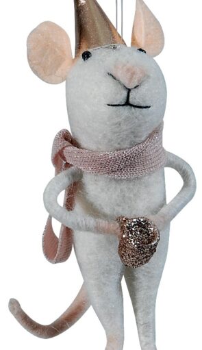 Λούτρινο Κρεμαστό Χριστουγεννιάτικο Στολίδι Ποντίκι 13cm