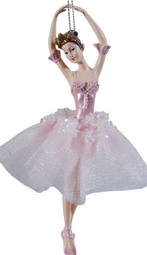 Κεραμικό Κρεμαστό Χριστουγεννιάτικο Στολίδι Μπαλαρίνα 10 x 6 x 17(h)cm