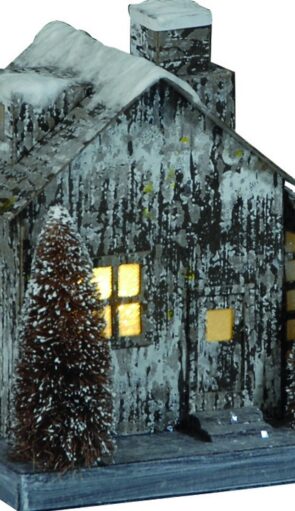 Χάρτινο Διακοσμητικό Σπιτάκι με Led Φωτισμό Μπαταρίας ,28(H) x 18 x 15cm
