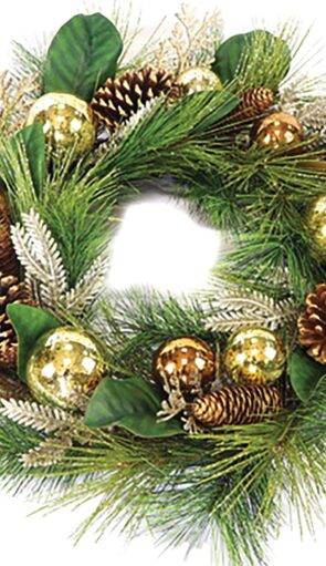 Στολισμένο Χριστουγεννιάτικο Στεφάνι 60cm