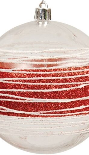 Κόκκινη Πλαστική Χριστουγεννιάτικη Μπάλα 10cm