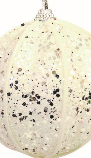 Λευκή Πλαστική Χριστουγεννιάτικη Μπάλα 8cm