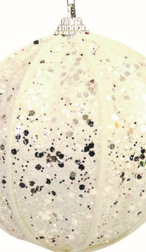 Λευκή Πλαστική Χριστουγεννιάτικη Μπάλα 10cm