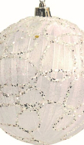 Λευκή Πλαστική Χριστουγεννιάτικη Μπάλα 10cm