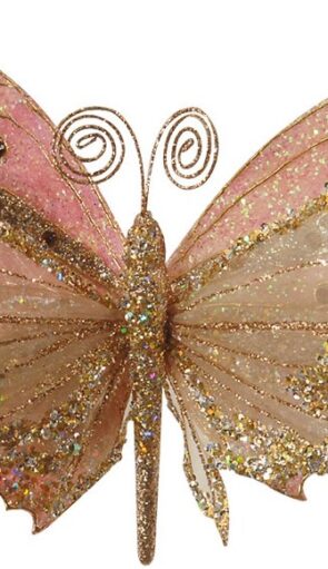 Ρόζ Κρεμαστά Χριστουγεννιάτικα Φτερά 20 x 35(h)cm