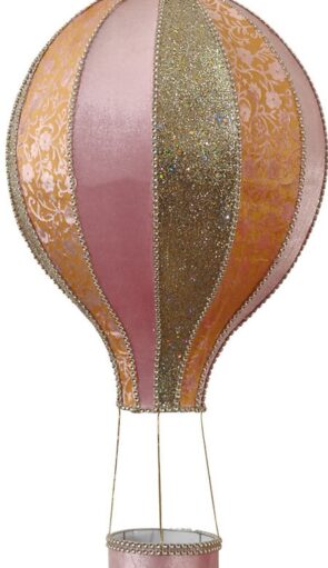 Ρόζ Κρεμαστό Διακοσμητικό Αερόστατο 30 x 60(h)cm