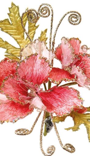 Ρόζ Χριστουγεννιάτικο Λουλούδι 20 x 25cm