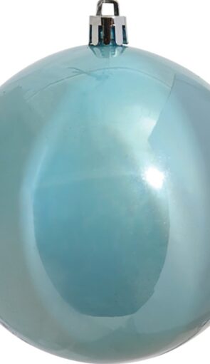 Μπλέ Πλαστική Γυαλιστερή Χριστουγεννιάτικη Μπάλα 8cm