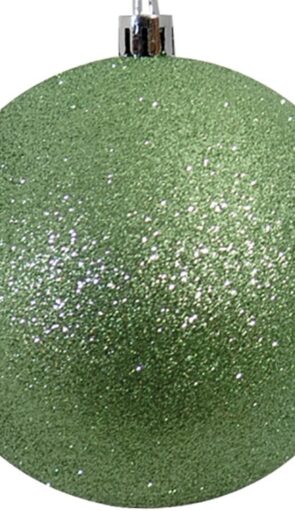 Πράσινη Πλαστική Χριστουγεννιάτικη Μπάλα Με Γκλίτερ 8cm