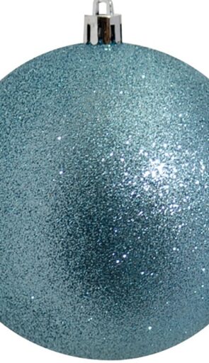 Μπλέ Πλαστική Χριστουγεννιάτικη Μπάλα Με Γκλίτερ 10cm