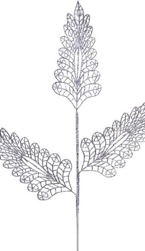 Ασημί Χριστουγεννιάτικο Διακοσμητικό Κλαδί 89cm