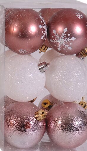 Χριστουγεννιάτικες Μπάλες 3 Χρώματα ,Σέτ 7 Τεμαχίων 6cm