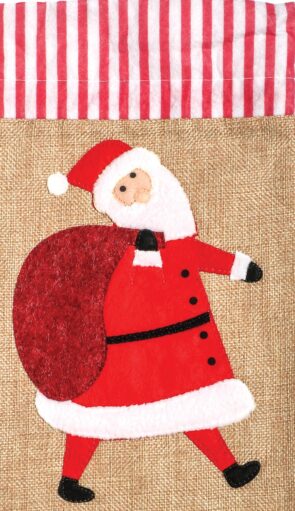 Πάνινος Χριστουγεννιάτικος Διακοσμητικός Σάκος 18 x 30(h)cm