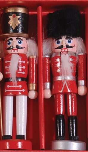 Ξύλινοι Καρυοθράυστες με γένεια σέτ 4 τεμαχίων / 4 σχέδια 4 x 3,5 x 13cm