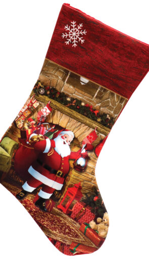 Πάνινη Χριστουγεννιάτικη Διακοσμητική Μπότα 17 x 21cm