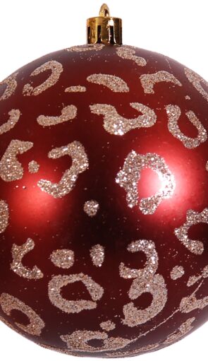 Χάλκινη Πλαστική Γυαλιστερή Χριστουγεννιάτικη Μπάλα 8cm,Σέτ/6