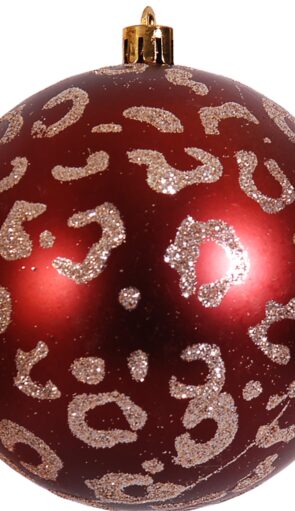 Χάλκινη Πλαστική Γυαλιστερή Χριστουγεννιάτικη Μπάλα 10cm,Σέτ/4