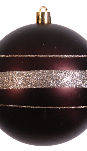 Μώβ Πλαστική Γυαλιστερή Χριστουγεννιάτικη Μπάλα 8cm,Σέτ/6
