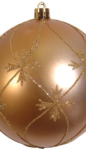 Χρυσή Γυαλιστερή Πλαστική Χριστουγεννιάτικη Μπάλα 8cm,Σέτ/6