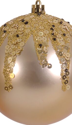 Χρυσή Γυαλιστερή Πλαστική Χριστουγεννιάτικη Μπάλα 8cm