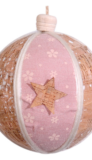 Ρόζ Πλαστική Χριστουγεννιάτικη Μπάλα 10cm