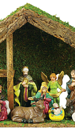 Ξύλινη Χριστουγεννιάτικη Φάτνη 34 x 11 x 26(h)cm