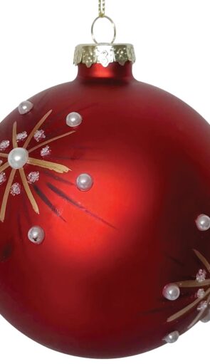 Κόκκινη Γυάλινη Χριστουγεννιάτικη Μπάλα 10cm