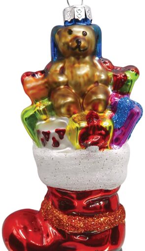 Γυάλινο Κρεμαστό Χριστουγεννιάτικο Στολίδι 6 x 4 x 12cm