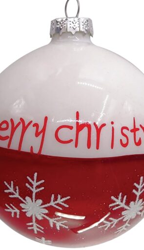 Κόκκινη Γυάλινη Χριστουγεννιάτικη Μπάλα 10cm
