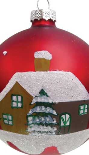 Κόκκινη Γυάλινη Χριστουγεννιάτικη Μπάλα 10cm