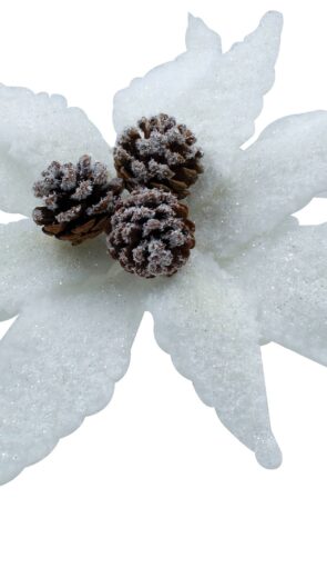 Λευκό Χριστουγεννιάτικο Λουλούδι 32cm