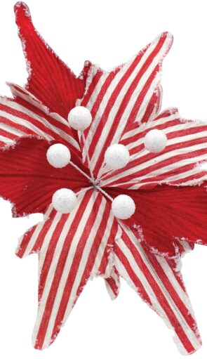 Κόκκινο Χριστουγεννιάτικο Διακοσμητικό Λουλούδι 30cm