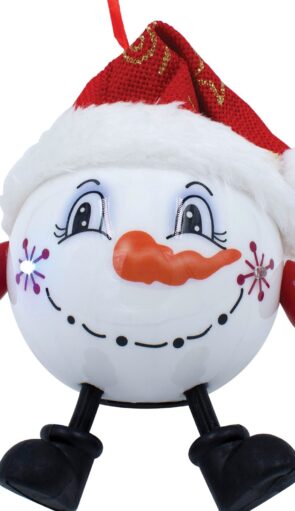 Κόκκινη Πλαστική Χριστουγεννιάτικη Μπάλα Με Led Φώς Μπαταρίας 8cm