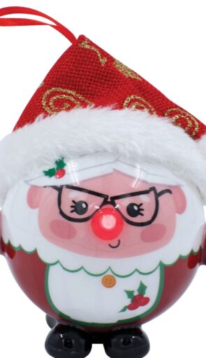 Κόκκινη Πλαστική Χριστουγεννιάτικη Μπάλα Με Led Φώς Μπαταρίας 8cm