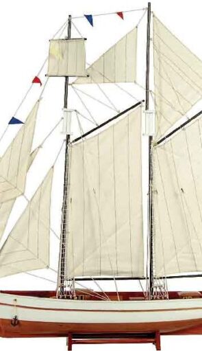 Ξύλινο Παραδοσιακό Καράβι 70cm ,Χρώμα Λευκό Καφέ