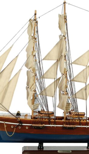 Ξύλινο Παραδοσιακό Καράβι 90 x 16 x 75 (H) cm, Χρώμα Λευκό-Μπλέ