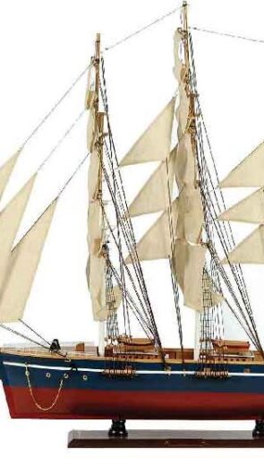 Ξύλινο Παραδοσιακό Καράβι 120 x 19 x 97 (H) cm, Χρώμα Μπλέ-Κόκκινο